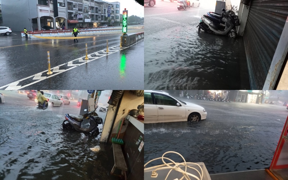 受午後對流雲系影響 嘉義市區降下時雨量116mm 興業西路地下道暫時封閉 請民眾改道通行