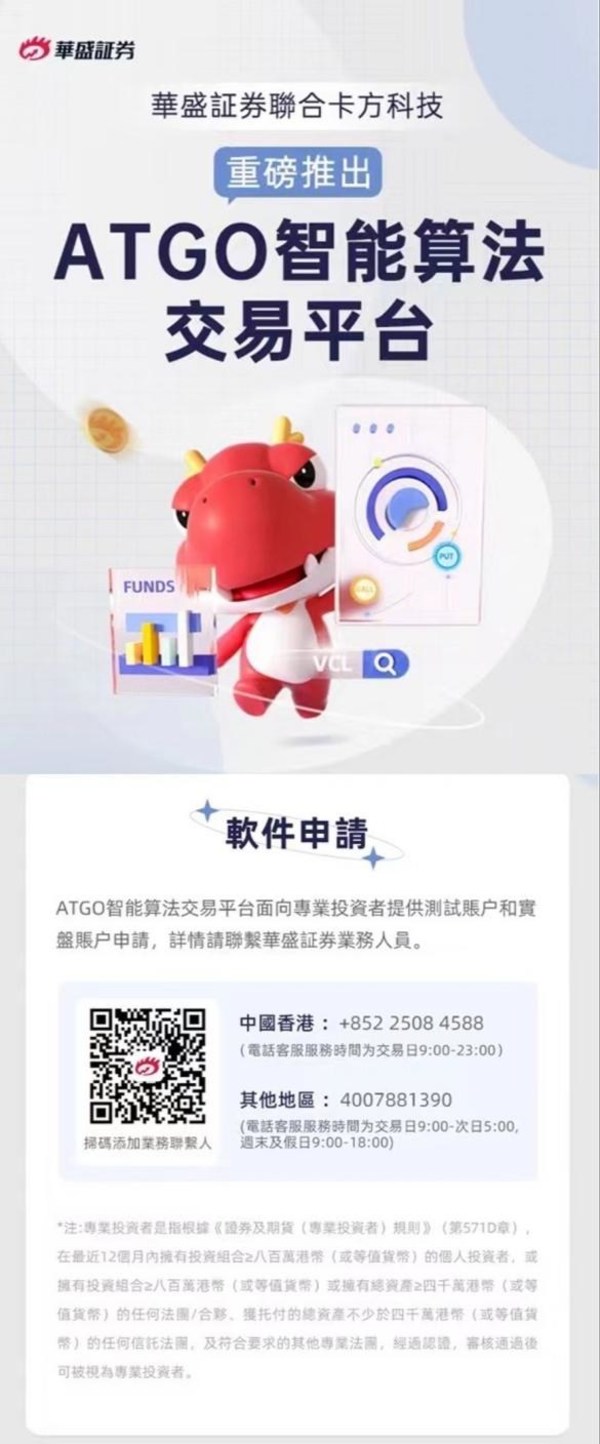 華盛証券重磅推出ATGO智能算法交易服務平台