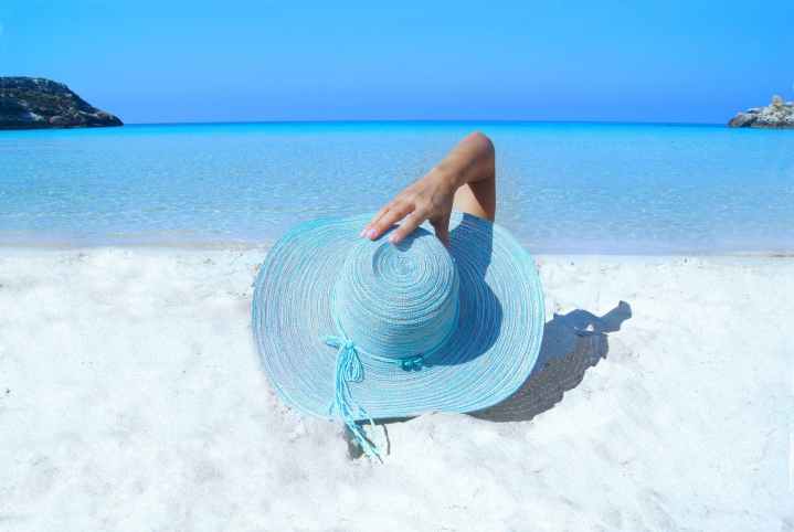 blue sun hat