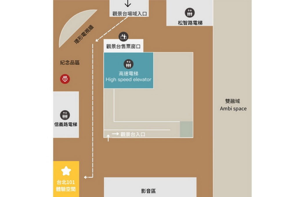 台北101體驗空間場地位置圖。(圖/台北101提供)