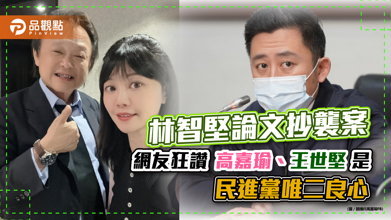 林智堅論文被台大確認抄襲,高嘉瑜、王世堅說真話,被網友封為民進黨的唯二良心|政治