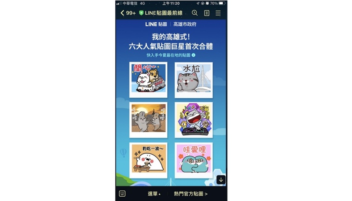 台灣IP發威!高市府X六位人氣角色「來聊療」限定貼圖 首推一周衝上排行前五名!