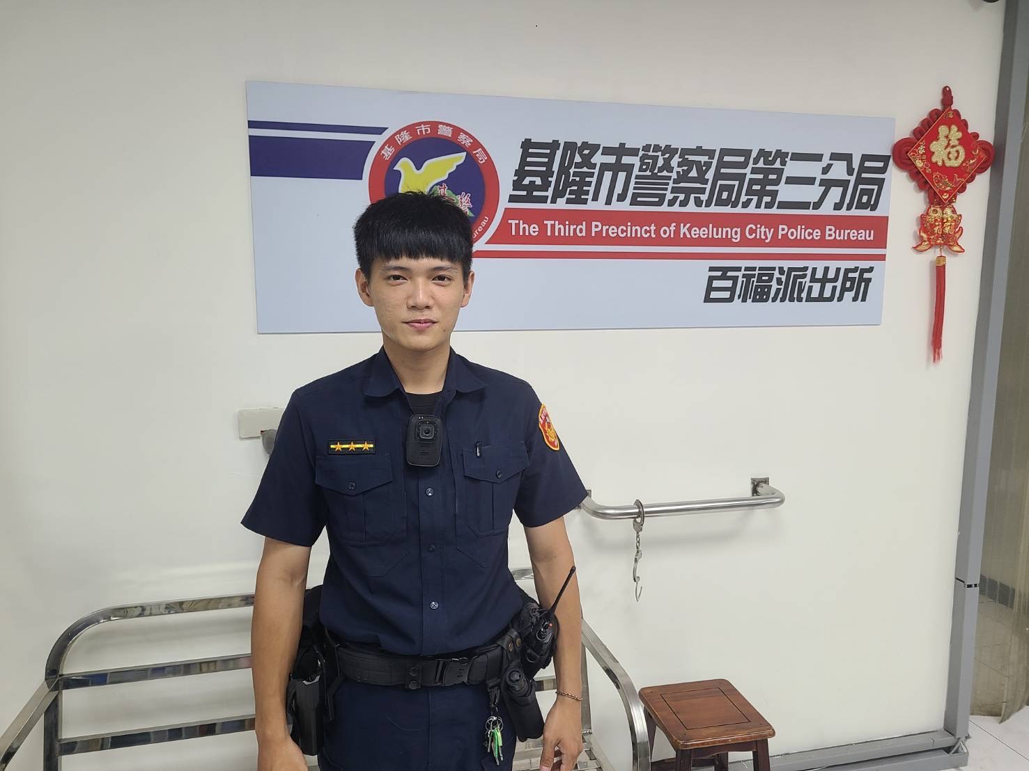 圖片說明:百福派出所員警卓宇軒。(記者宋紹誠翻攝)