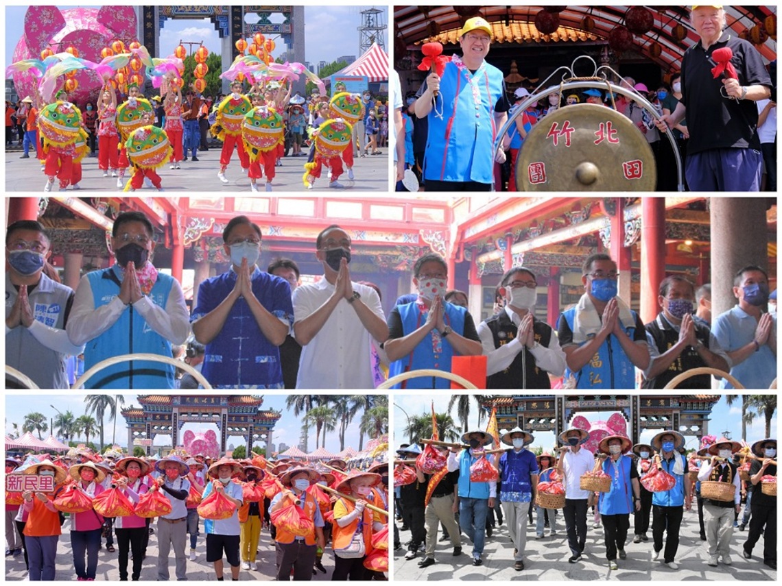 全國義民祭於新埔褒忠義民廟隆重開幕 楊文科、林光華、朱立倫等引領千人挑擔祈福