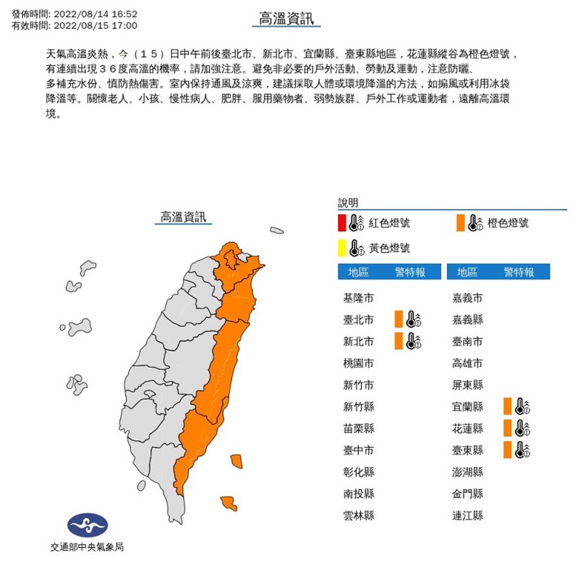 各地高溫炎熱 午後中南部地區留意局部大雨