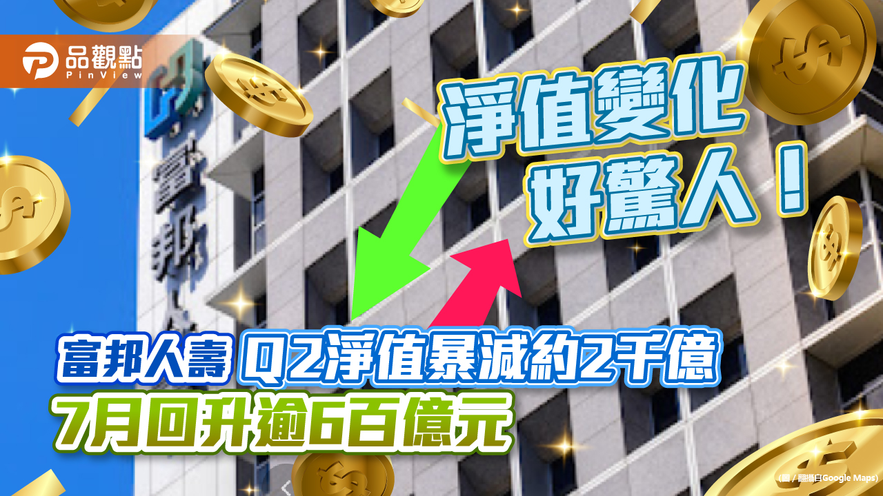 富邦人壽Q2淨值大減2004億!富邦金每股淨值降至44.98元 年減34%|財經