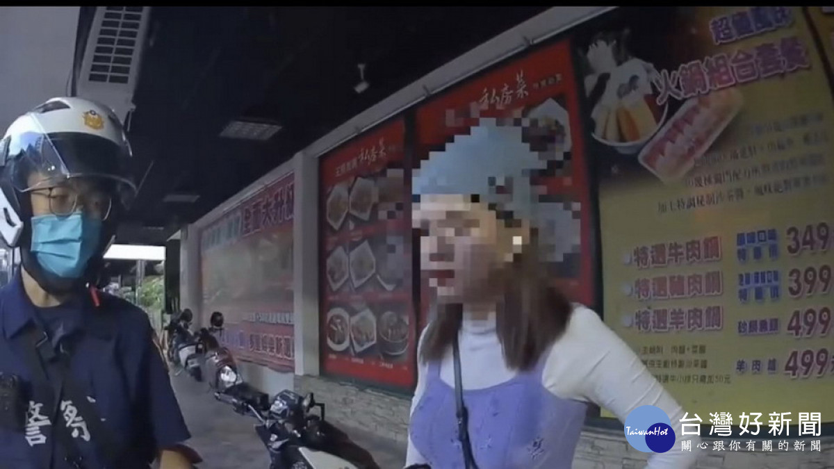 ▲18歲妙齡女騎士於人行道上違規行駛，同時又酒駕遭警方當場攔查法辦。