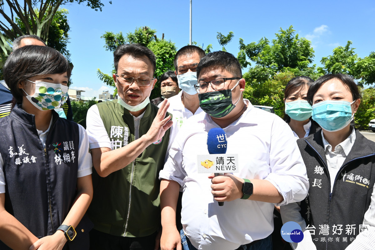 嘉義縣立委蔡易餘、嘉義縣議員陳柏麟、林緗亭、中埔鄉長李碧菁表達不滿,並正式向嘉義市焚化爐宣戰/陳致愷攝影