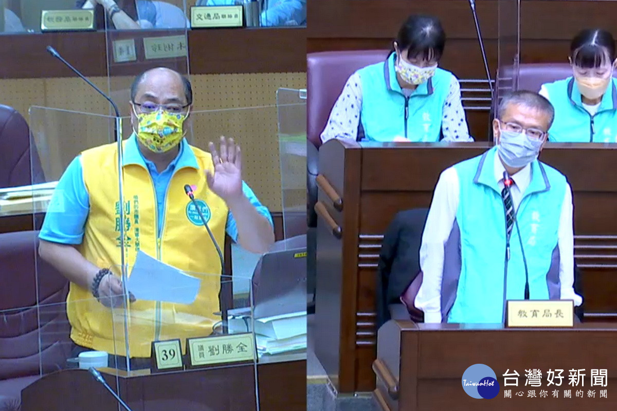 針對教育議題,桃園市議員劉勝全質詢市府教育局副局長林威志。