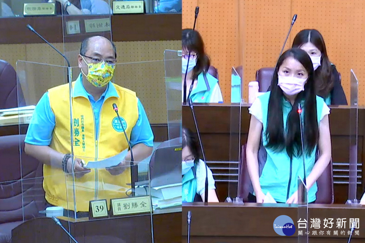 針對幼兒教育議題,桃園市議員劉勝全質詢市府教育局幼兒科長余黛佳。