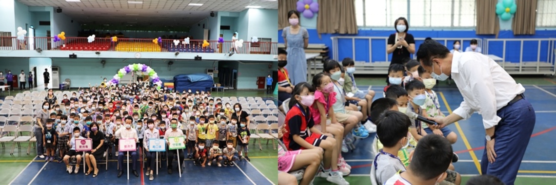 因應全民運嘉義縣提前一週開學!縣長翁章梁參加大同國小迎新 當起「防疫老師」