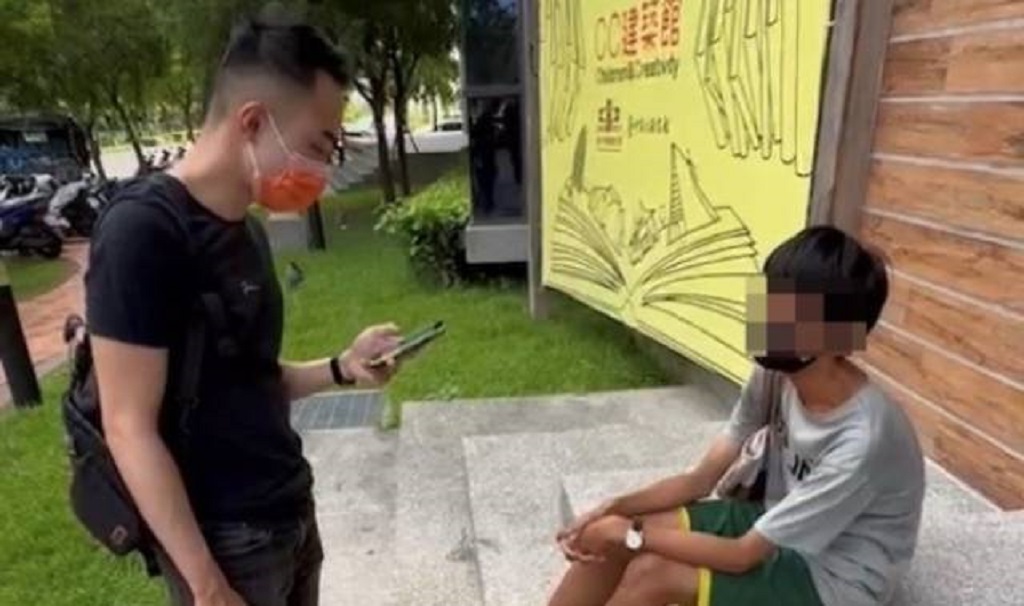 圖片說明:臺中市政府警察局第二分局育才派出所日前尋獲離家出走2週張姓少年。(記者林㤈輝翻攝)