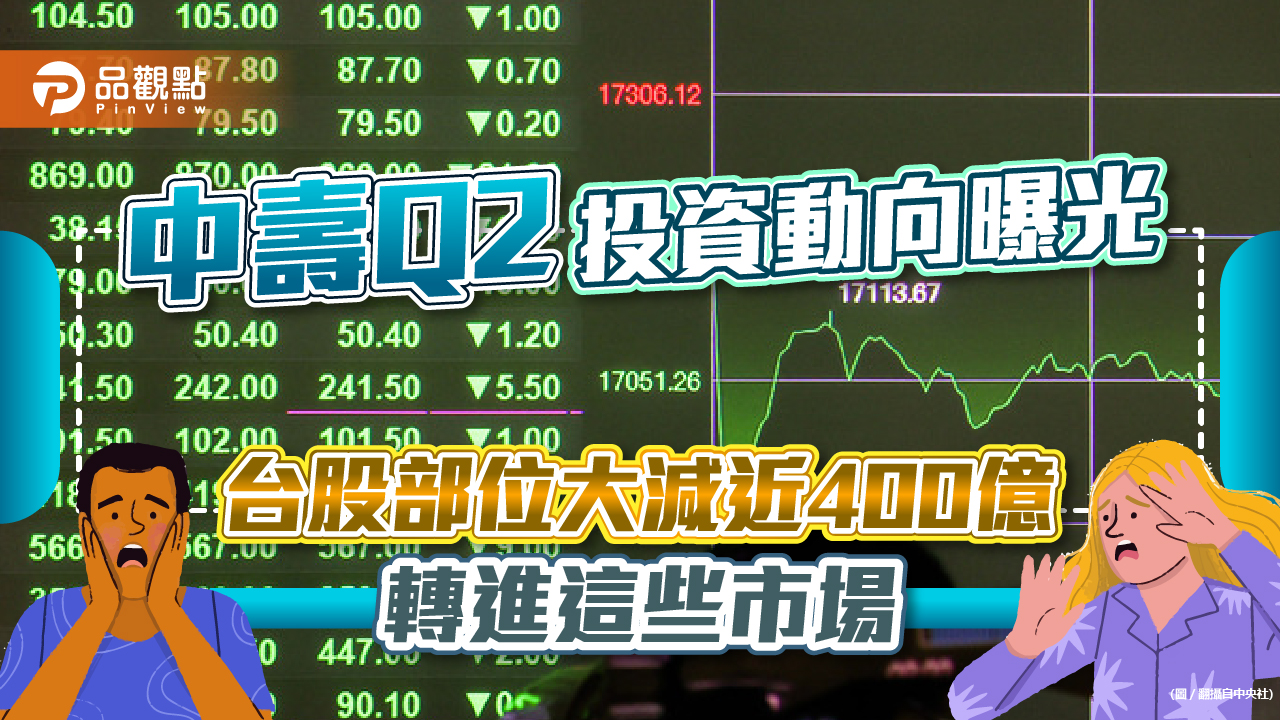 中壽Q2台股部位大減388億 轉進這3大市場!
