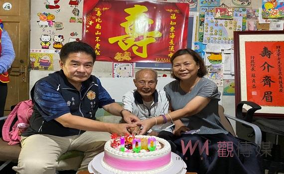 樂觀開朗榮民人瑞鍾伯伯百歲嵩壽