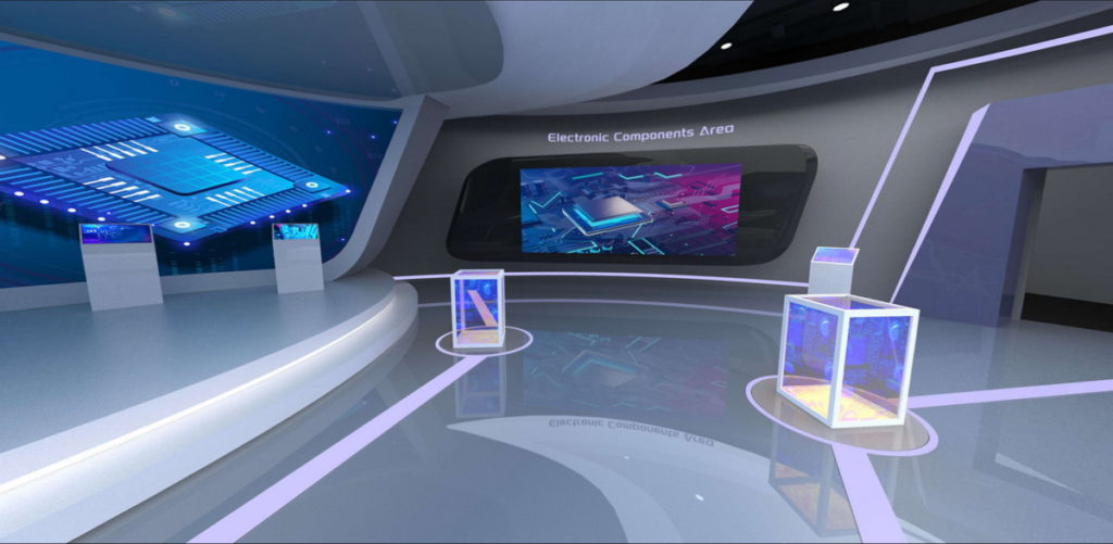 Taipei Digital Trade Center數位臺北館電子產品及零組件主題館模擬示意圖