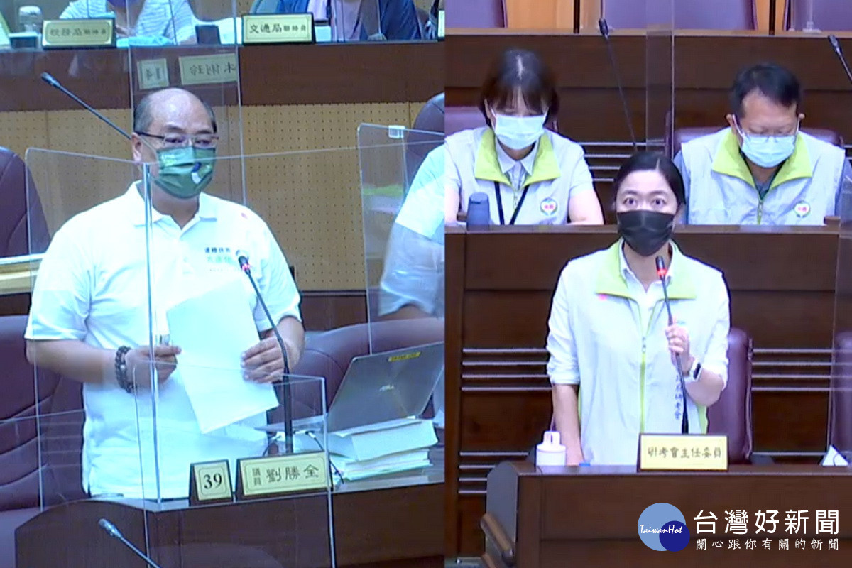 針對推動SDGs永續發展目標,桃市議議員劉勝全質詢研考會主委吳君婷 。