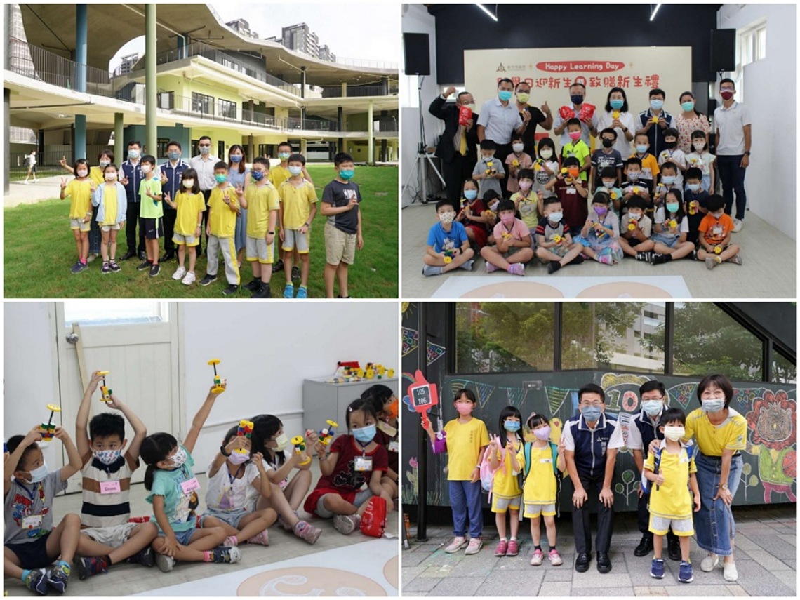 迎開學日!竹市贈小一新生創意積木組 陳章賢視察校園防疫:啟動「開學防疫4要1不」