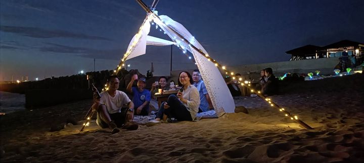 慢活澎湖味/龍門海潮餐桌 夕陽下的小卷行動