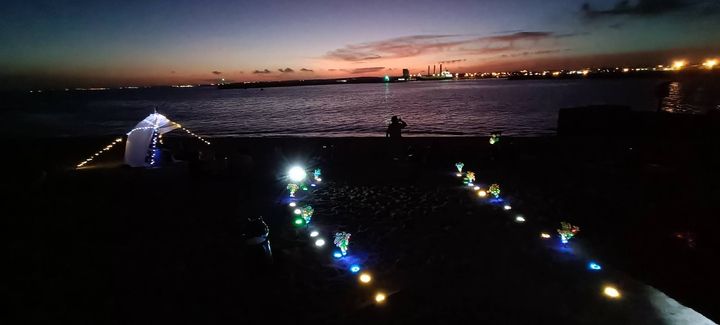慢活澎湖味/龍門海潮餐桌 夕陽下的小卷行動