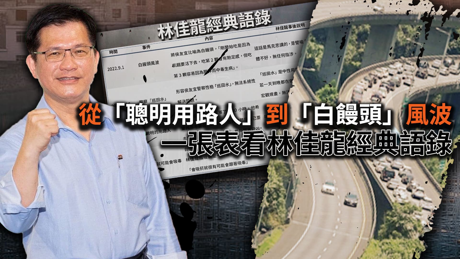從「聰明用路人」到「白饅頭」風波 一張表看林佳龍經典語錄