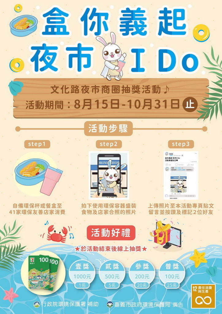 嘉市環保局推「盒你『義』起夜市 I do」減廢享好康