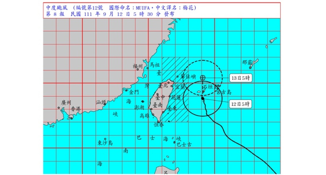 颱風外圍環流北東易降雨 沿海風漸強浪增大有長浪