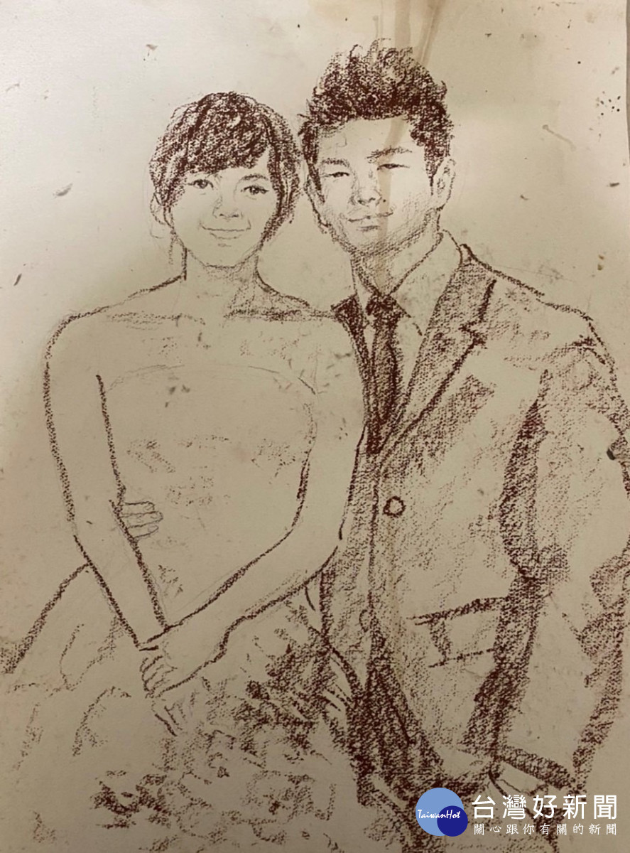女兒出嫁。2015。粉彩。76x52(cm)