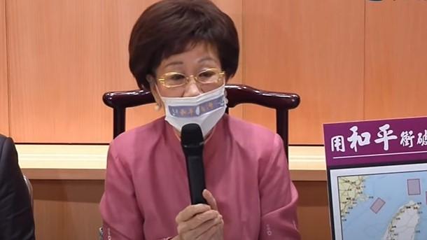 呂秀蓮上午舉行「愛和平 保台灣 921遊行」記者會。翻攝畫面