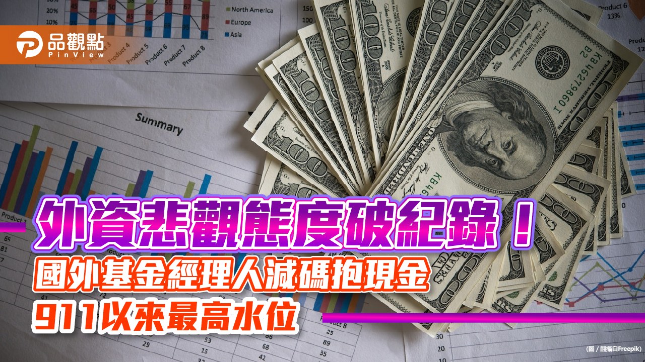 外資悲觀態度創紀錄!美銀美林調查顯示 國外法人抱現金比例為911來最高水位|財經