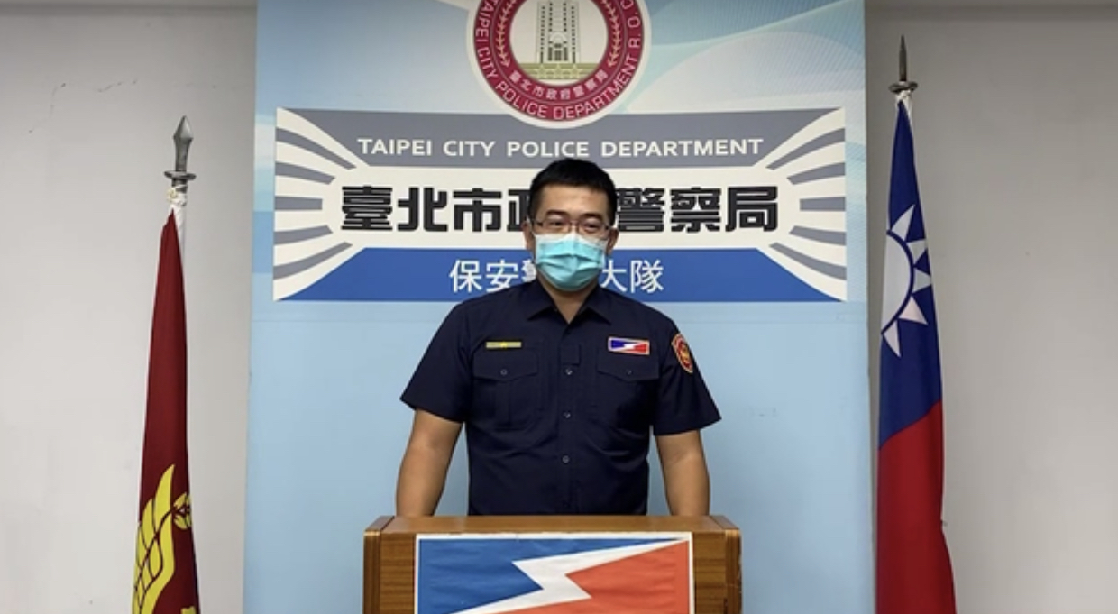 圖片說明:發言人臺北市保安警察大隊第二中隊分隊長歐沛洋。(記者宋紹誠翻攝)。