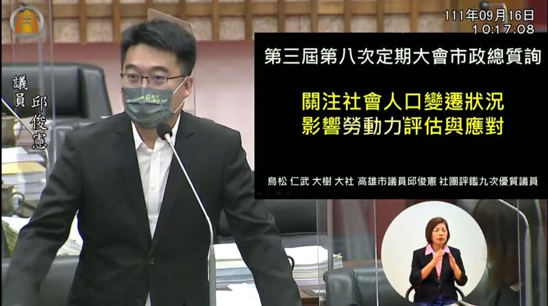 漾新聞|邱俊憲要求市府爭取新勞動力發展分署落腳高雄