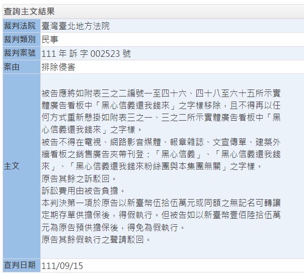 永慶房屋三連敗!台北地院要求移除不實廣告