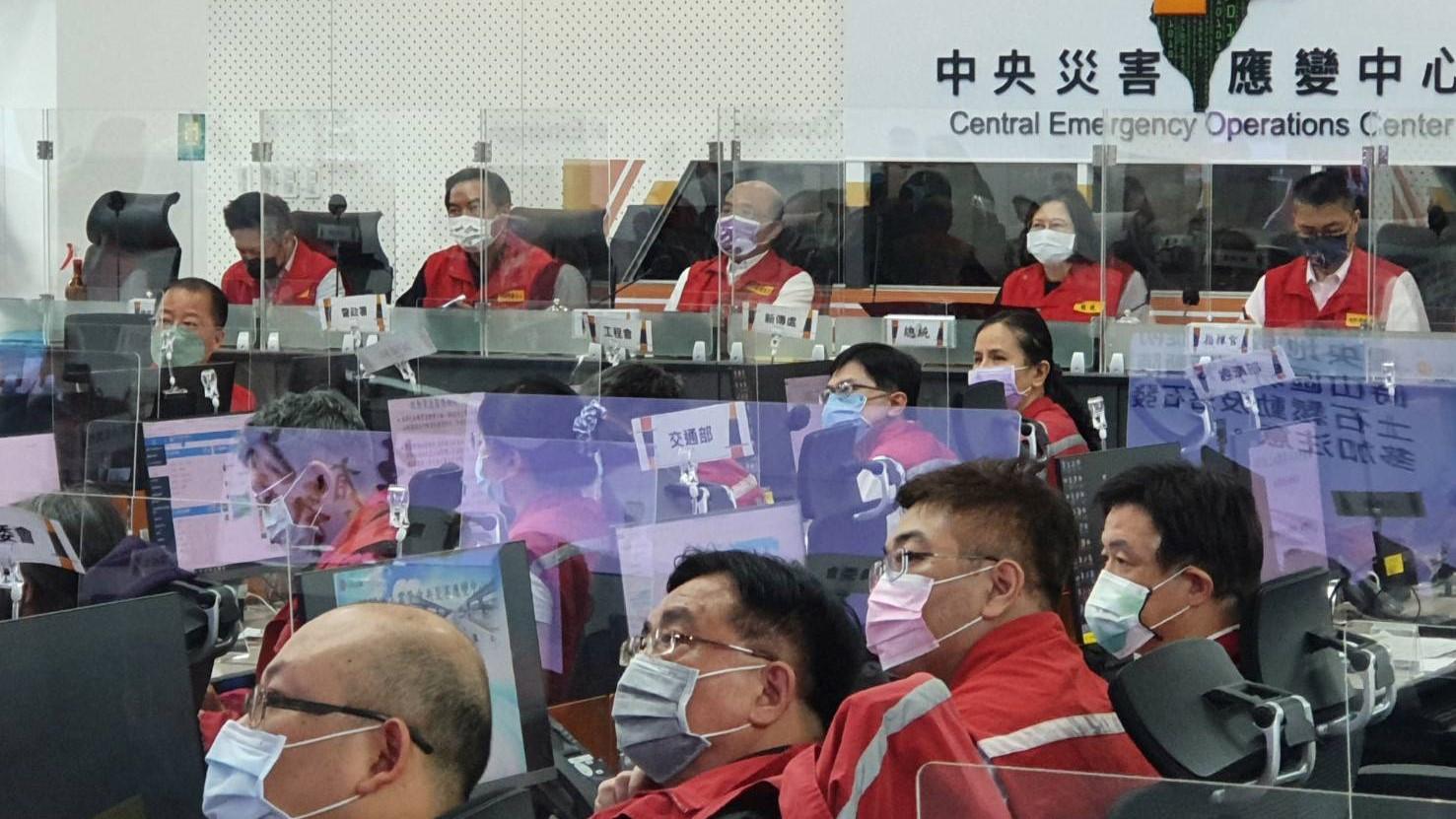 蔡英文昨晚親自坐鎮中央災變中心,同時提出四大重點工作。消防署提供