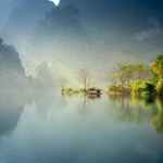 foggy lake