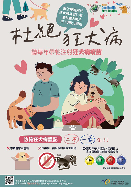 圖片說明：928世界狂犬病日，共同響應狂犬病防疫。(圖/行政院農委會提供)