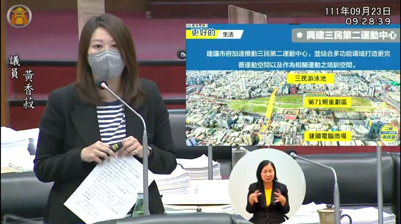 漾新聞|黃香菽總質詢要求市府均衡產業發展加值服務業留住人才