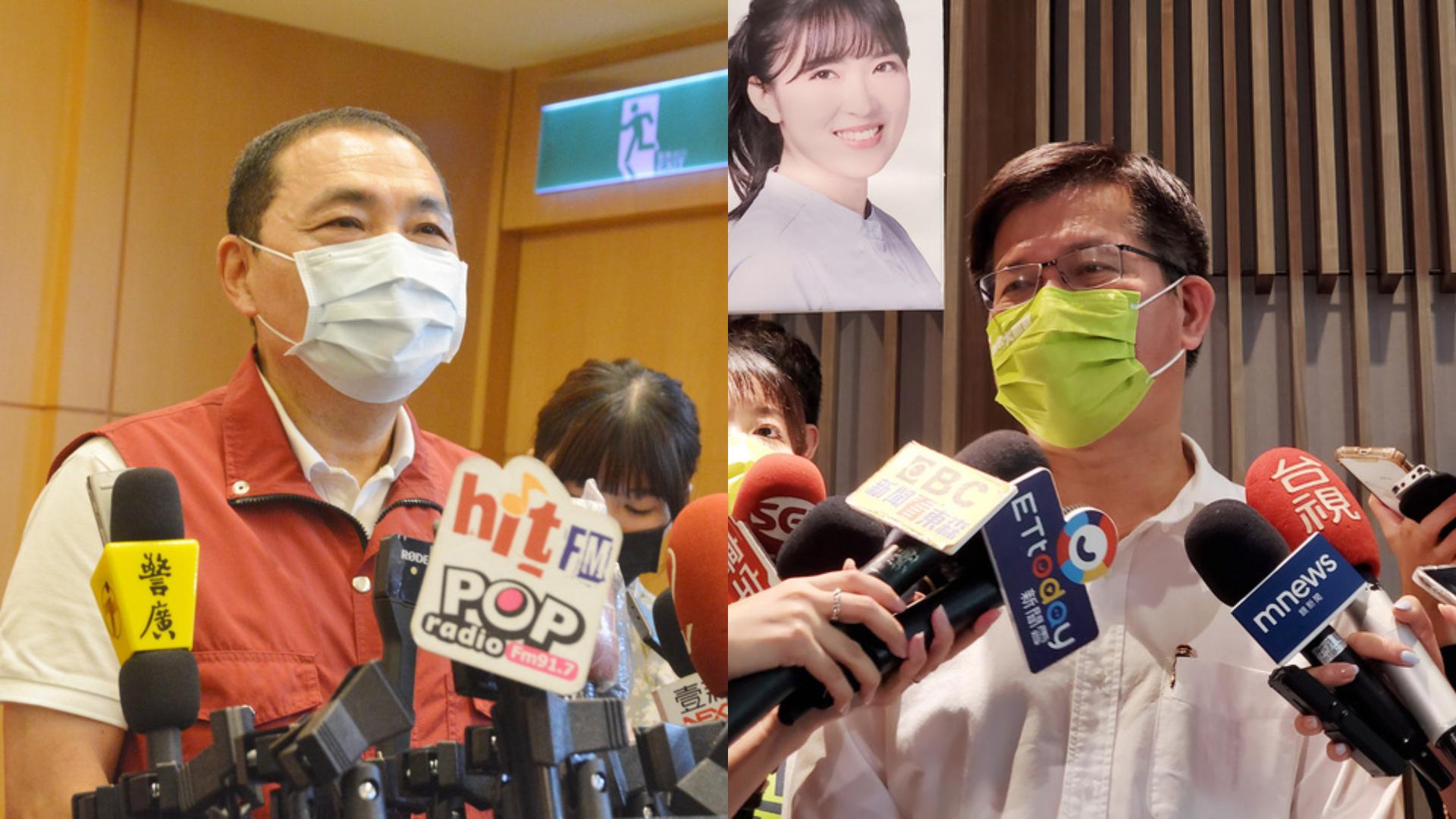 侯友宜(左)警大博士論文惹議,林佳龍(右)認為完全不符合一般博士課程要修習的時間。合成照片/翻攝中央社