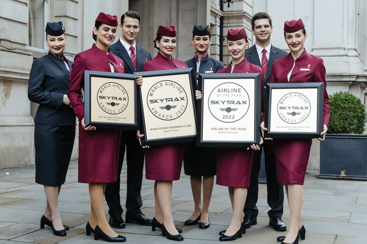 卡達航空榮獲2022 Skytrax年度最佳航空公司。 圖:卡達航空/提供