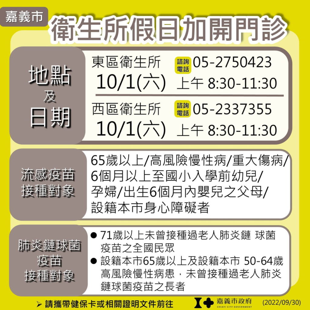 衛生所假日開門診