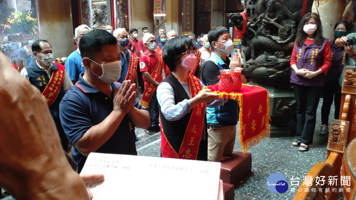 北斗奠安宮慶祝東螺開基媽祖飛昇得道日,十六間宮廟主神祝賀。圖/記者鄧富珍攝