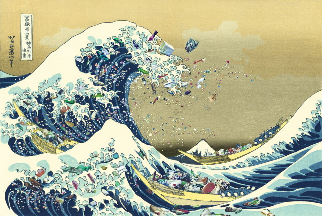 第一區畫作_《富嶽三十六景 神奈川沖浪裏 2050》 葛飾北斎 × AI