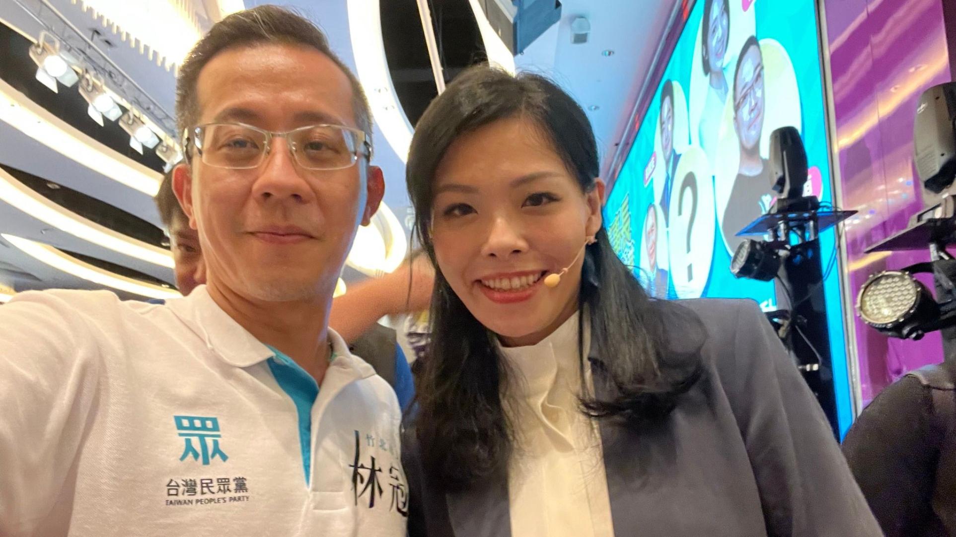民眾黨4日發出聲明決議開除酒駕的林冠年(左)黨籍,右為高虹安。翻攝自林冠年臉書