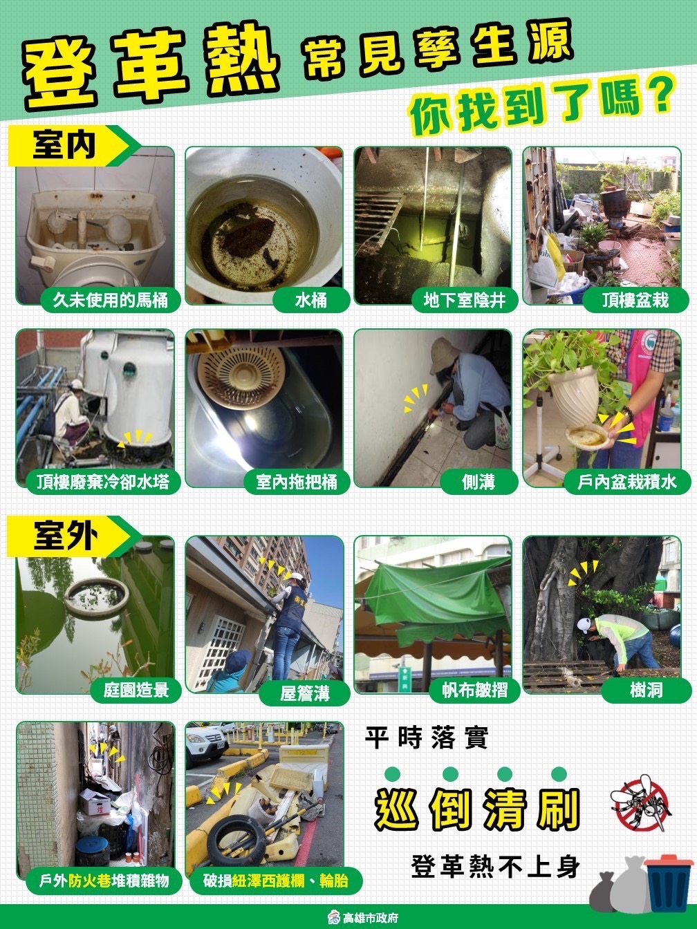 高雄市今日無新增登革熱個案 週三防登革熱日 校園防疫動起來