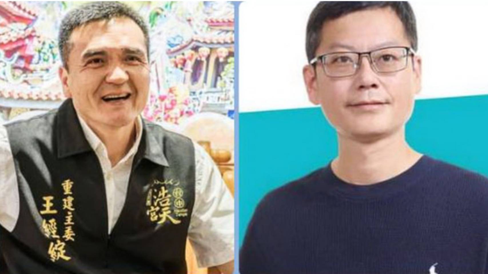 圖片說明：台中浩天宮重建主委王經綻（左）與管委會副總幹事楊維智（右），因媽祖廟進行重建結緣成為好朋友，分別參選福德里長與大庄里長，祈能為地方貢獻心力。 (圖/記者林㤈輝翻攝) 