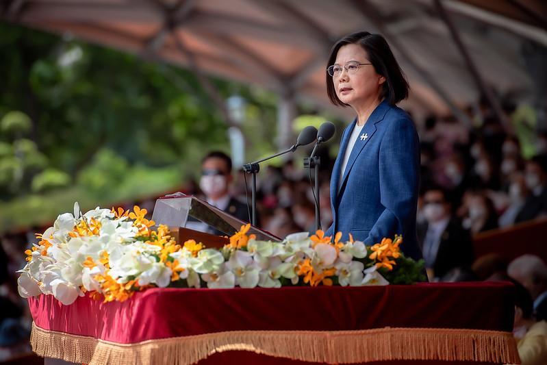蔡英文明國慶演說,強調讓台灣成為世界的台灣,更要「給世界一個更好的台灣」。資料照片