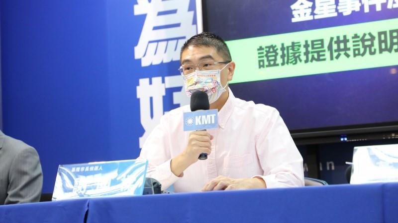 謝國樑召開「金星事件澄清及證據提供說明記者會」。國民黨提供
