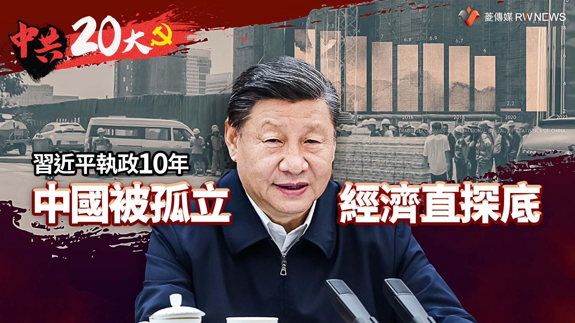 習近平執政10年不斷犯錯　中國經濟成長率從高峰往下探底