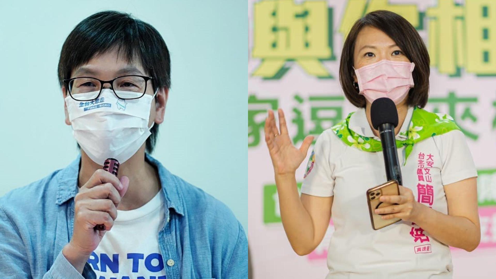 簡舒培(左)要求蔡壁如(右)辭立委。翻攝簡舒培、蔡壁如臉書