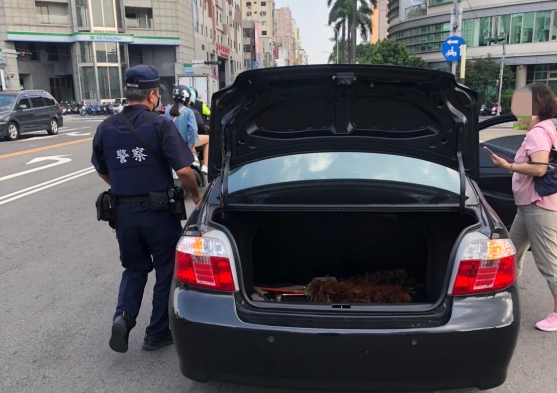 ▲林姓婦人車輛故障停路中,一分局員警上前協助排除障礙 (圖/台中市警察局 提供)
