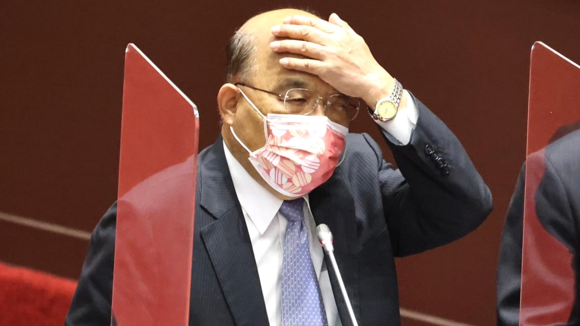行政院長蘇貞昌確診,症狀輕微。林啟弘攝